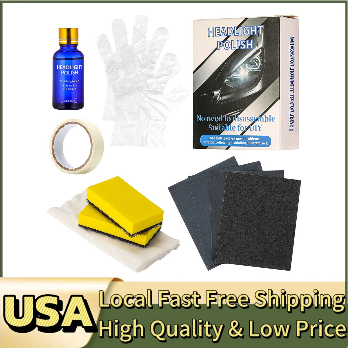 Car Liquid Ceramic Coat 9H Headlight Cover Len Restorer Cleaner Repair Liquid