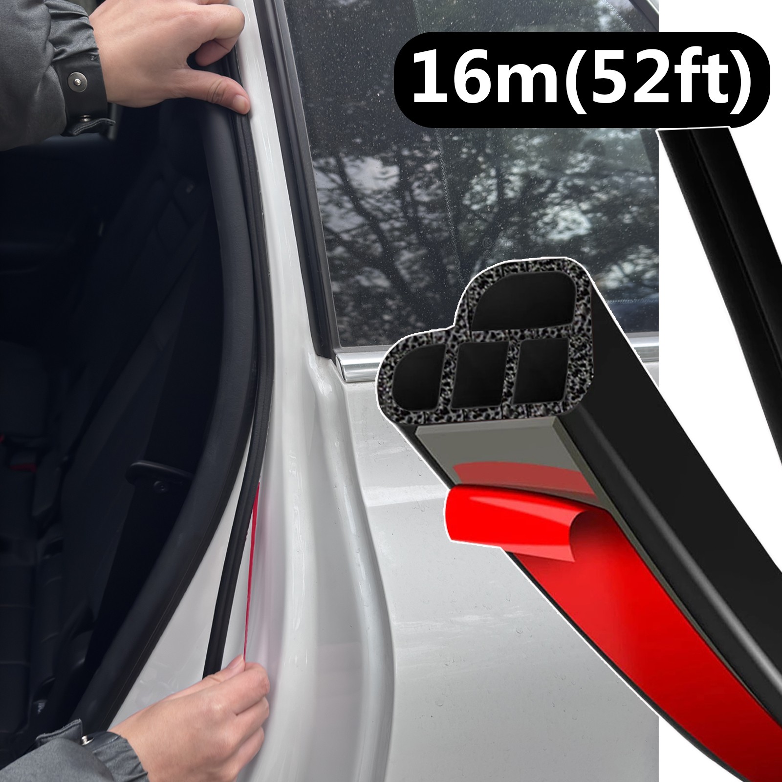 16M L-Shape Auto Door Trunk Seal Strip Rubber Weather Strip Edge Car Universal