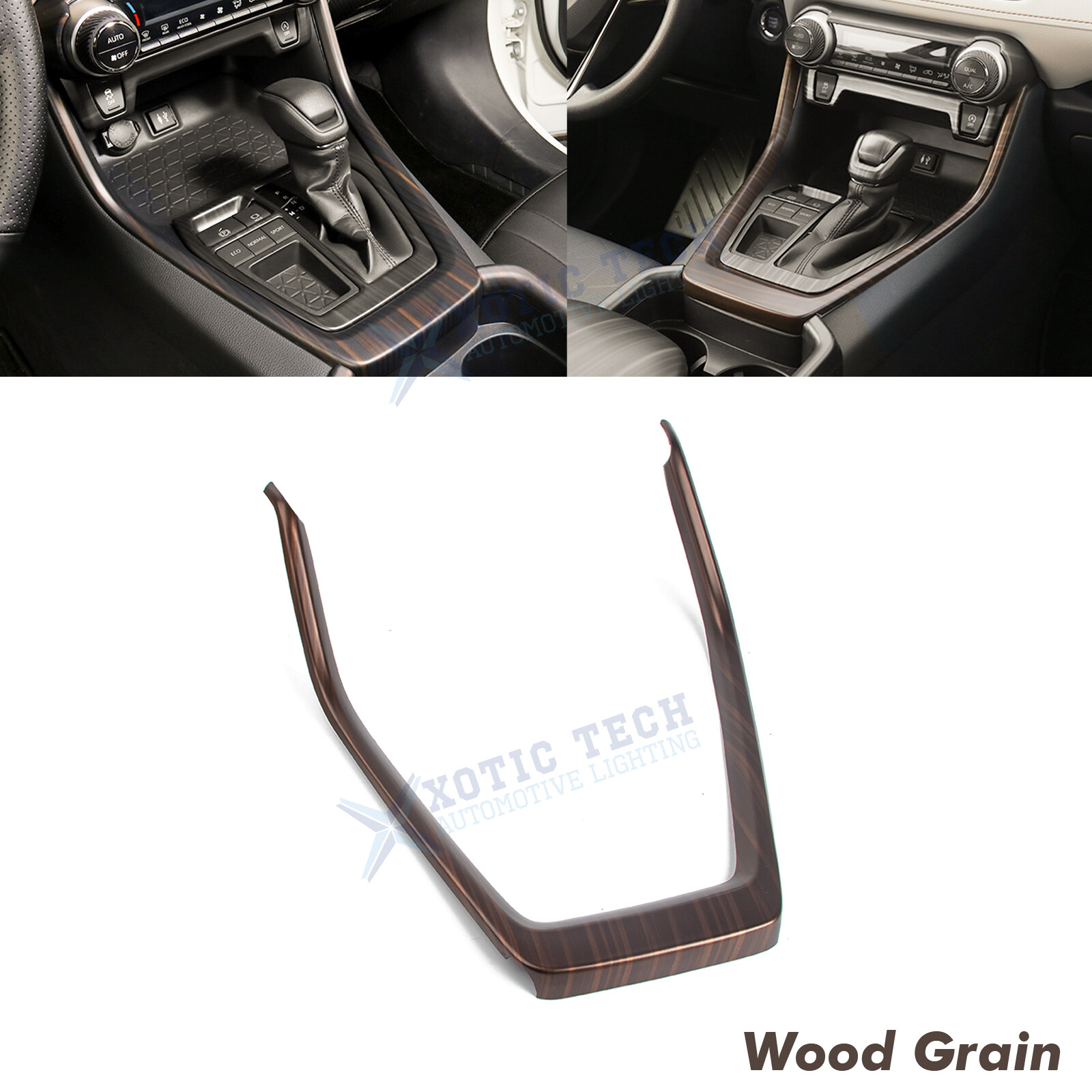 1PC Wood Grain Gear Shift Overlay Molding Panel Cover For Toyota RAV4 2019-2025