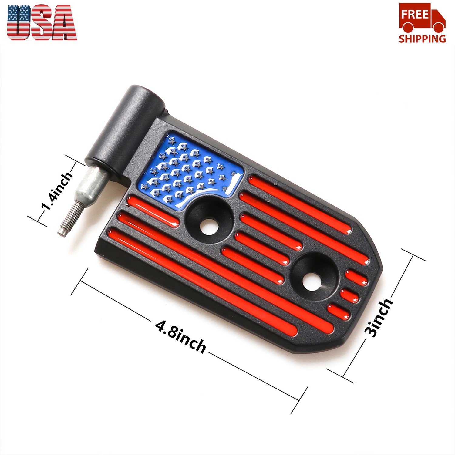 8PCS Aluminum Door Hinge Replacement Kit For Jeep Wrangler JL 2018+ 4Dr US Flag