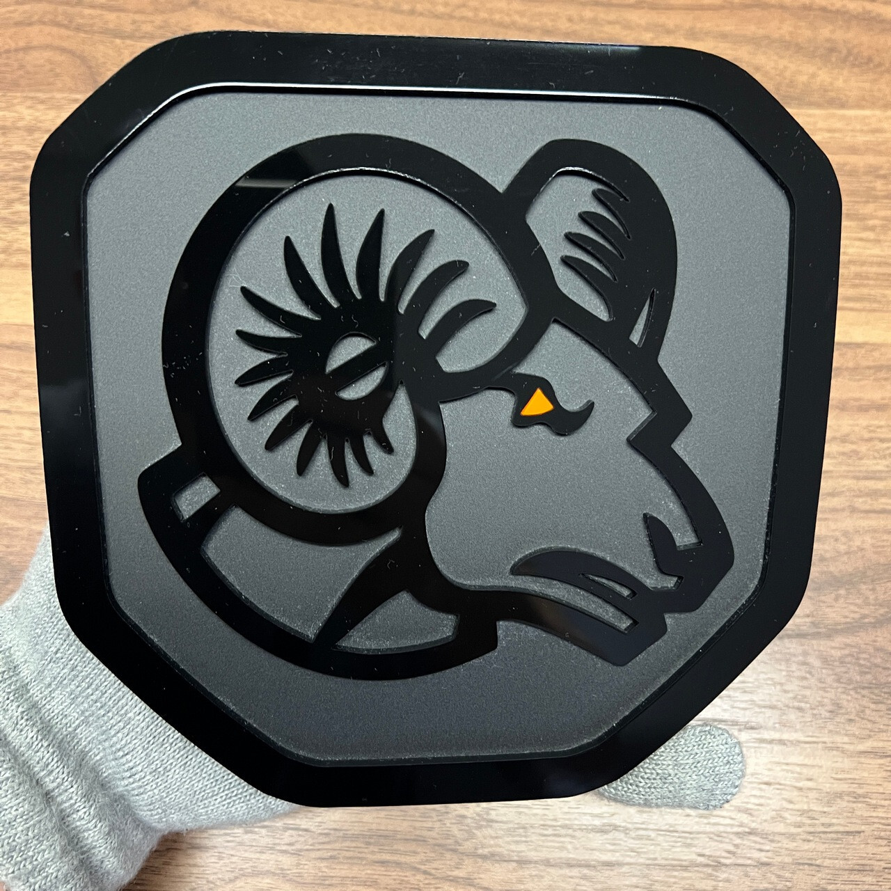 Tailgate Emblem Badge for Dodge Ram 1500 2500 3500 19-22 Black Orange Eye