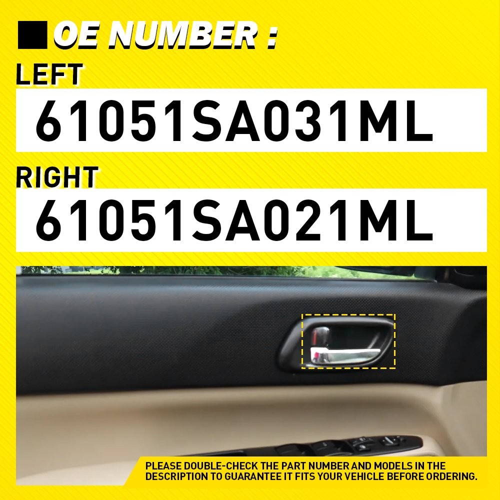 4xInside Interior Door Handles For Subaru Forester 2003 2004 2005 2006 2007 2008