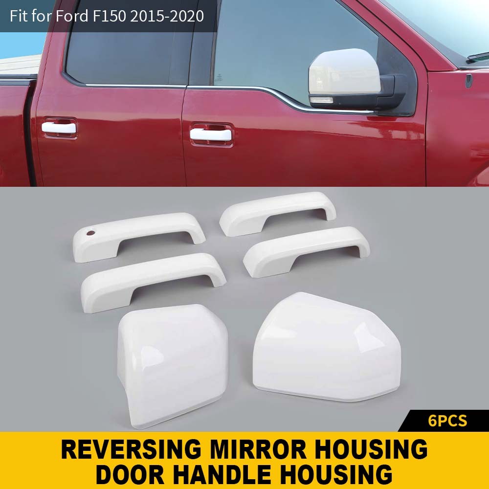 For 2015+ Ford F-150 Side Door Handle & Rearview Mirror Panel Trim Cover Overlay