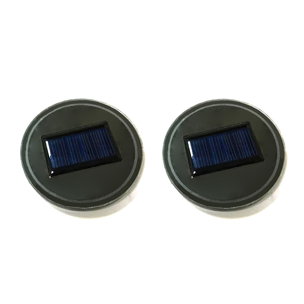 2PCS LED Solar Cup Pad Car Accessories Light Cover Interior Decoration Lights