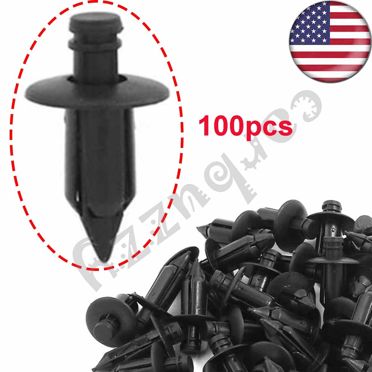 7mm Hole Dia Plastic Push type Rivet Interior Trim Panel Car Door Clips Retainer