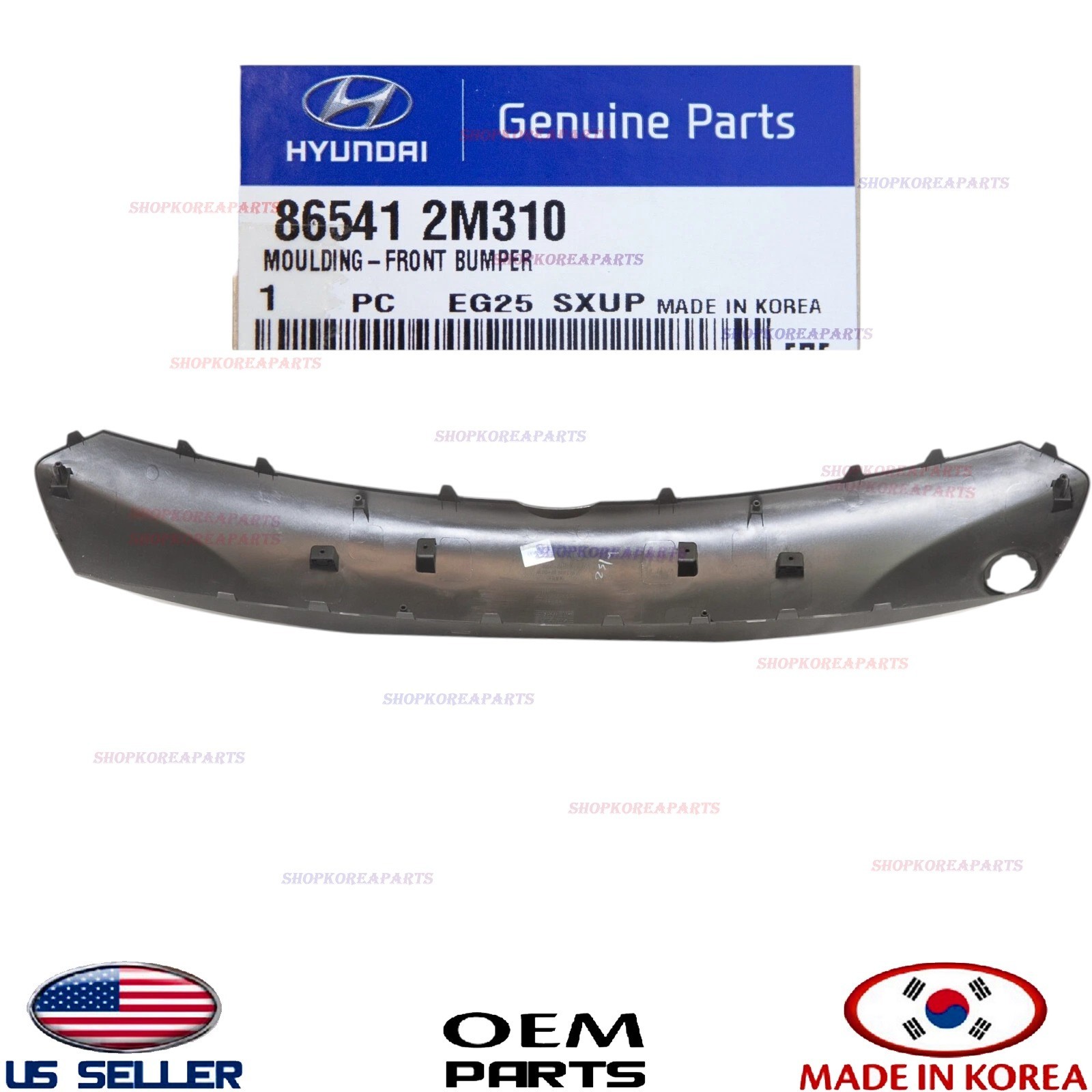 GENUINE Front Bumper Center Moulding Unpainted USA Market Genesis Coupe 2013-16