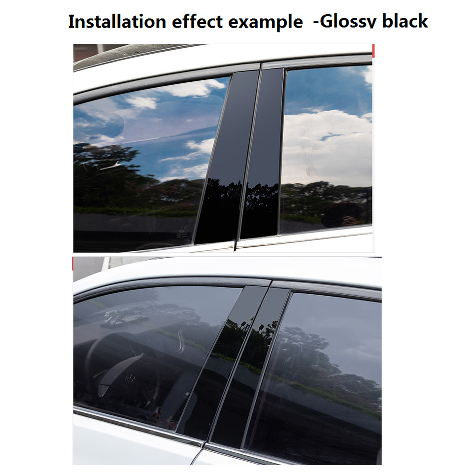 4Pcs Glossy Piano Black Pillar Posts Window Door Trim Covers For Acura TL 09-14