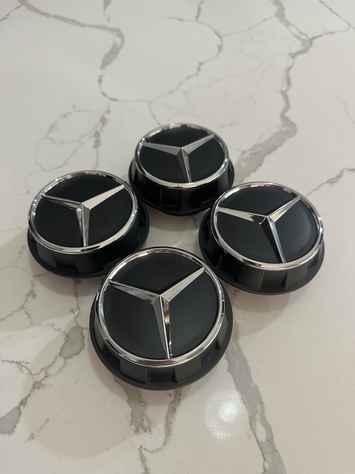 4pcs Mercedes Benz C63s E63s CLS63s AMG 60mm Black Chrome Center Caps Screw On