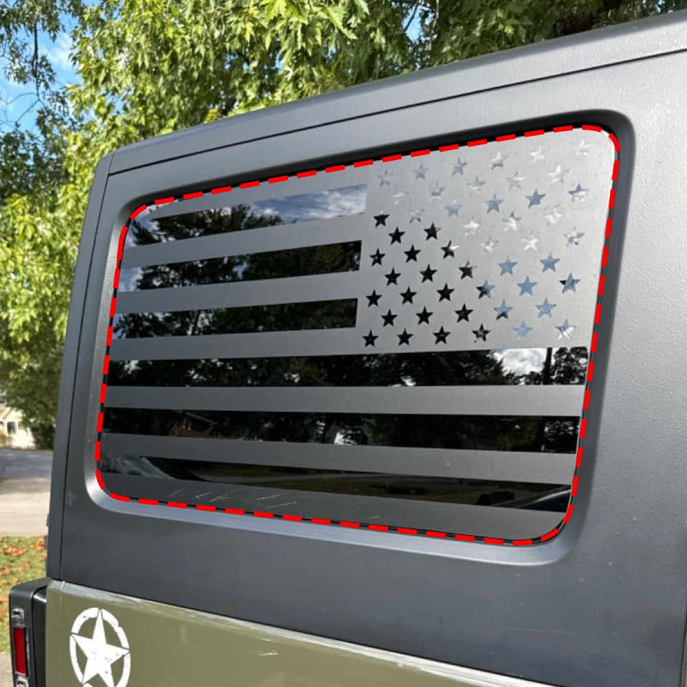 Rear Window American Flag Vinyl Decal Precut For Jeep Wrangler JL JLU 2018-2026
