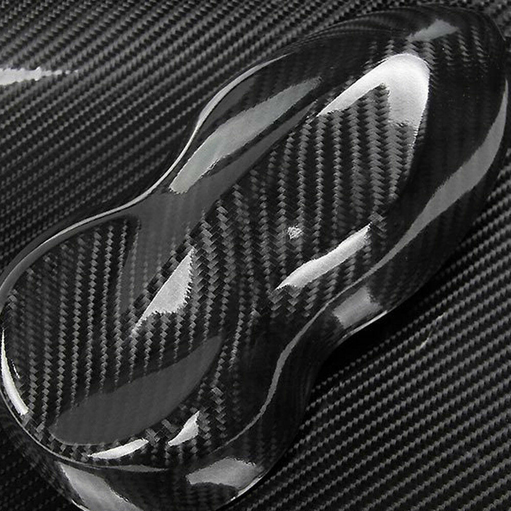 Car Stickers Carbon Fiber Vinyl 12″x60″ 5D SUPER Shiny Gloss Glossy Wrap Black
