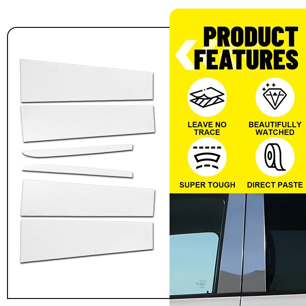 For 2019-2025 Chevrolet Silverado 1500 High Country 6PCS Chrome Pillar Post Trim