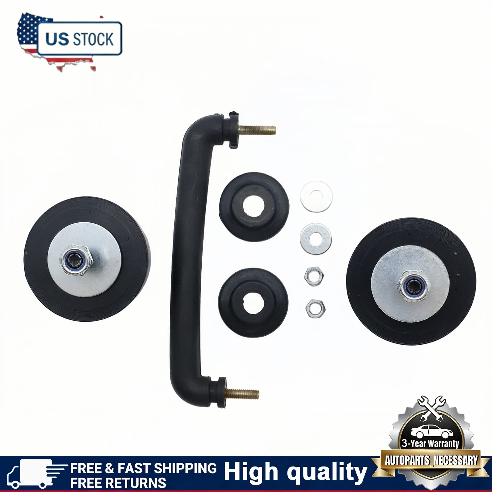 3Pc ABS Rubber Hood Footman Loop Windshield Stops For Jeep Wrangler 1997-2018 JK