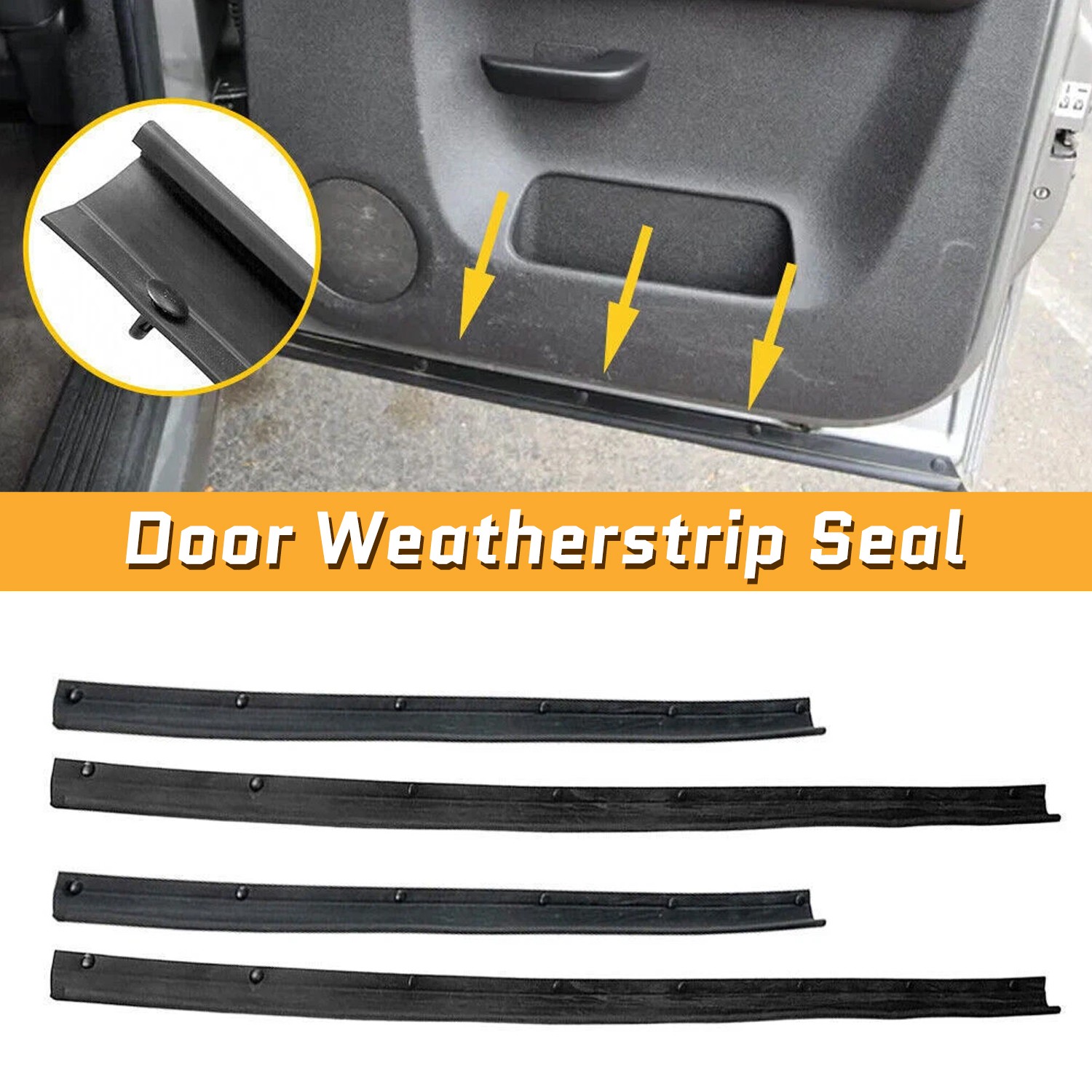 Rear & Front Lower Door Weather Strip Seal For Ford F250 F350 Crew Cab 99-16