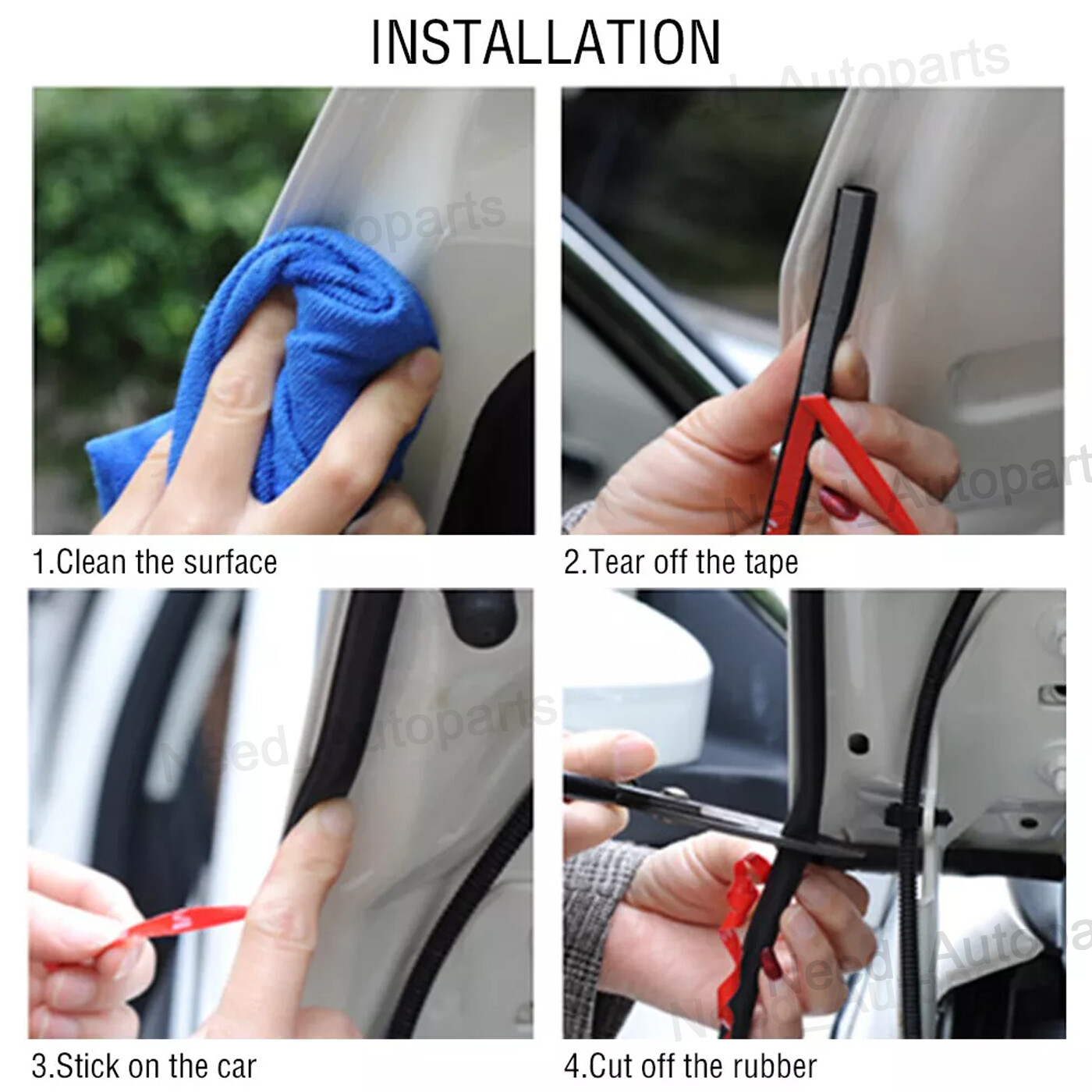 Car Door Rubber Weather Seal Hollow Strip Universal Weatherstrip D-shape