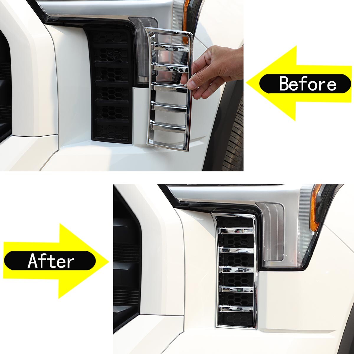Sliver Front Air Intake Vent Cover Trim Decor For Toyota Tundra 2022 2023 2024