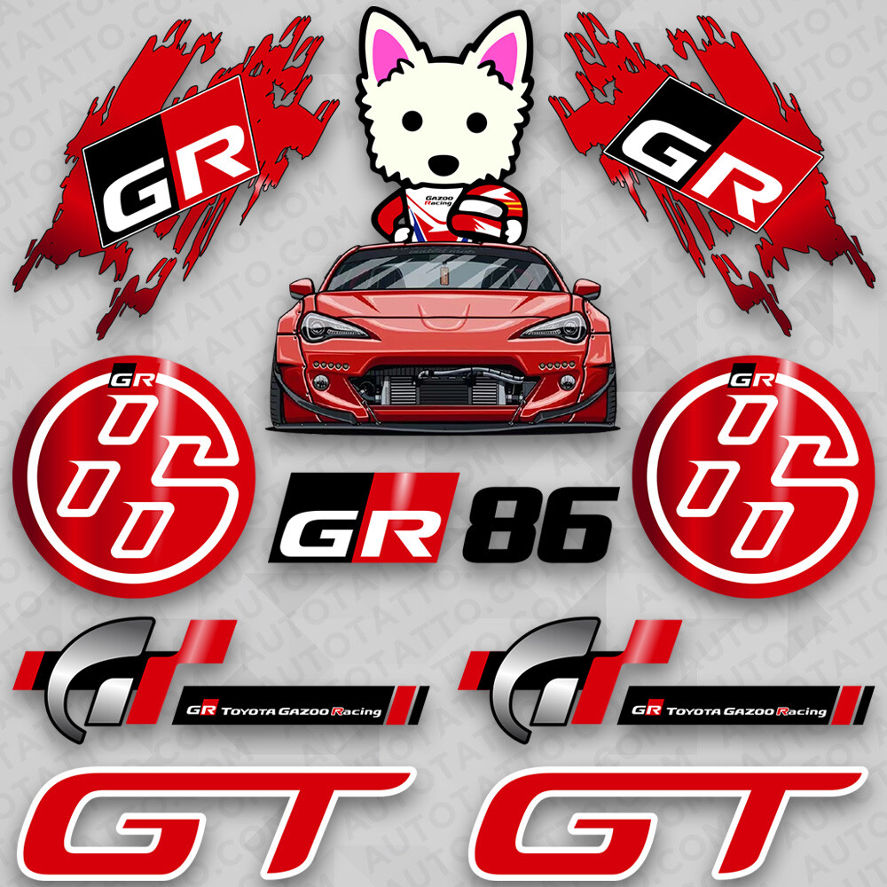 Toyota Gazoo Racing GR Sport GT 86 Car 3D Logo Sticker Vinyl Decal Stripes Decor