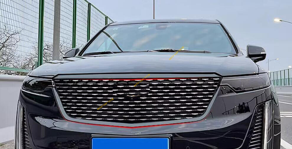 For 20-25 Cadillac XT6 Gloss Black Front Center Grille Upper Molding Cover Trim