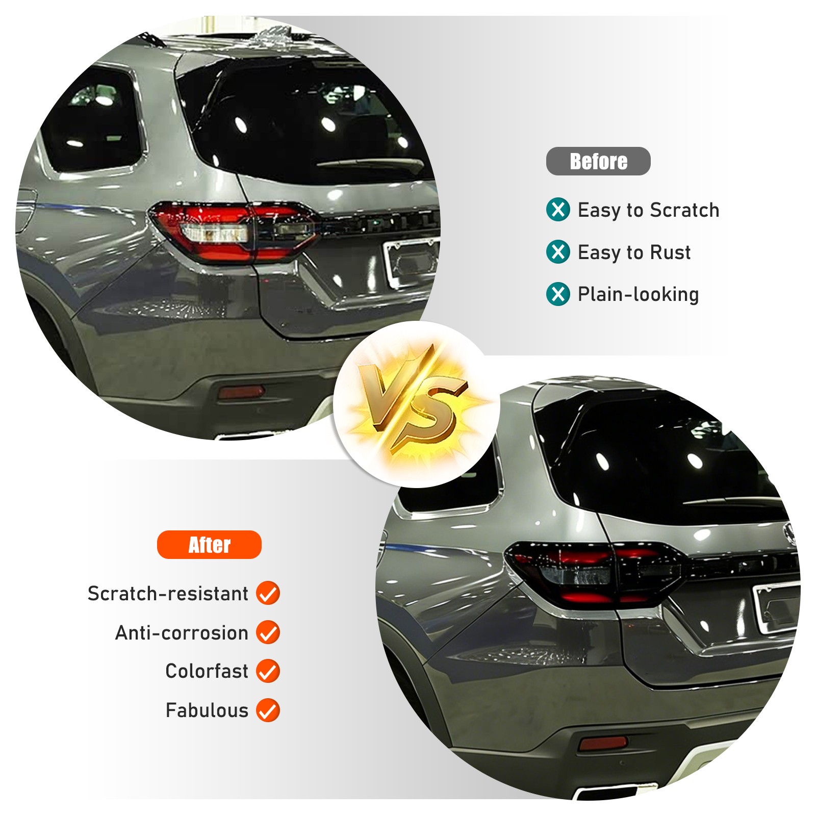 Transparent Gray ABS Smoked Tail Light Cover Trim For Honda Pilot 2023-2025 US