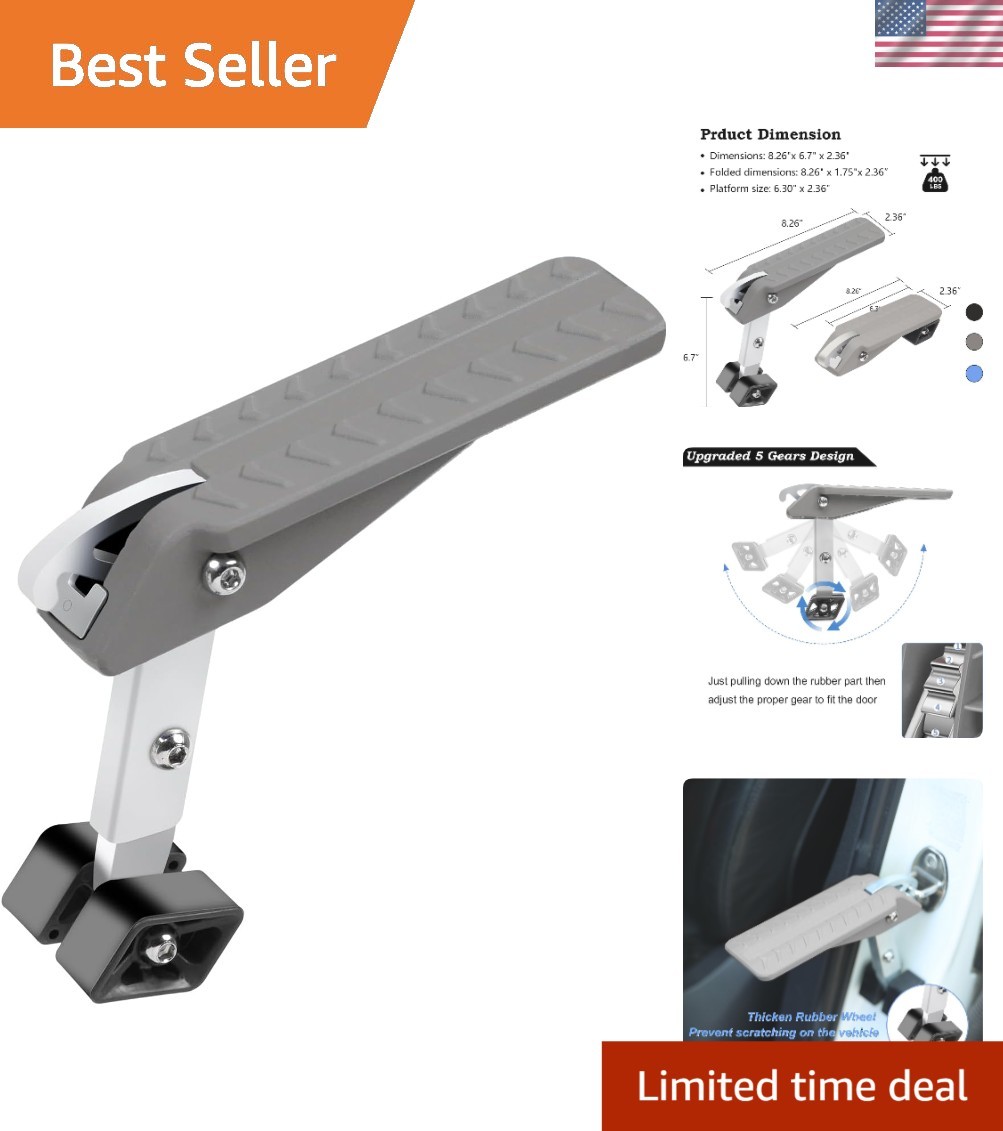 Lightweight Foldable Car Door Step with Anti-Slip Design – 400 lbs Capacity