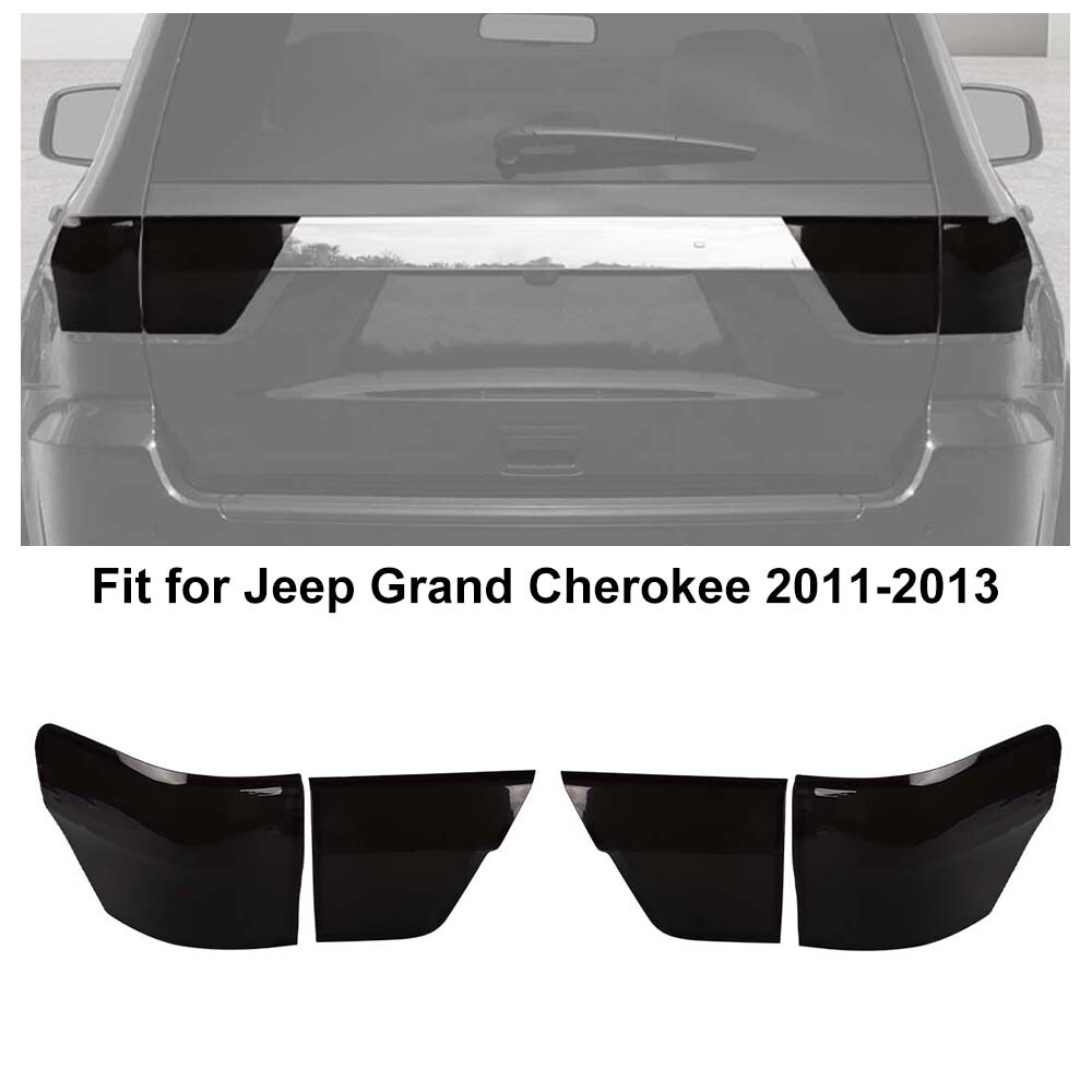 For 2011-2013 Jeep Grand Cherokee Smoked Taillight Rear Fog Turn Lamp Cover Trim