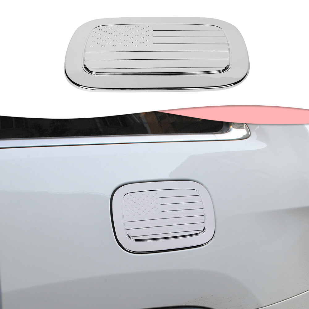 Chrome Door Gas Cap Fuel Tank Cover Trim For Jeep Grand Cherokee 2011-20 US Flag