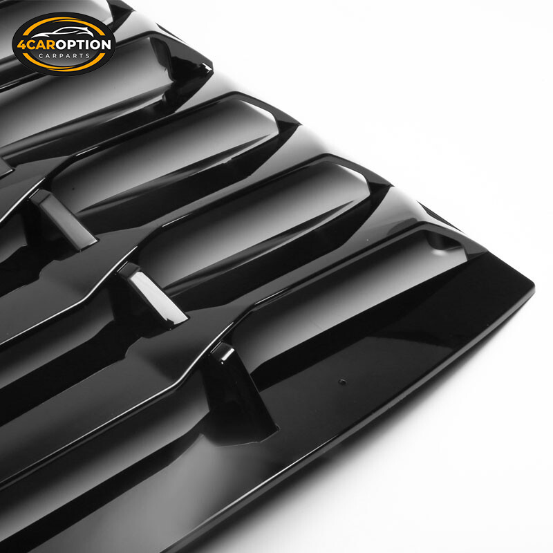 Fit 11-23 Dodge Charger Rear Window Louver Cover IKON Style Gloss Black ABS 2PCS