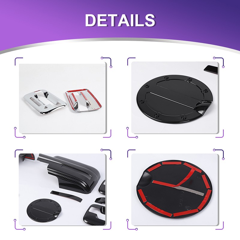🌟Carbon Fiber Mirror+4 Dr Handle+Fuel Cap+Tailgate Trim Kit For 09-14 Ford F150
