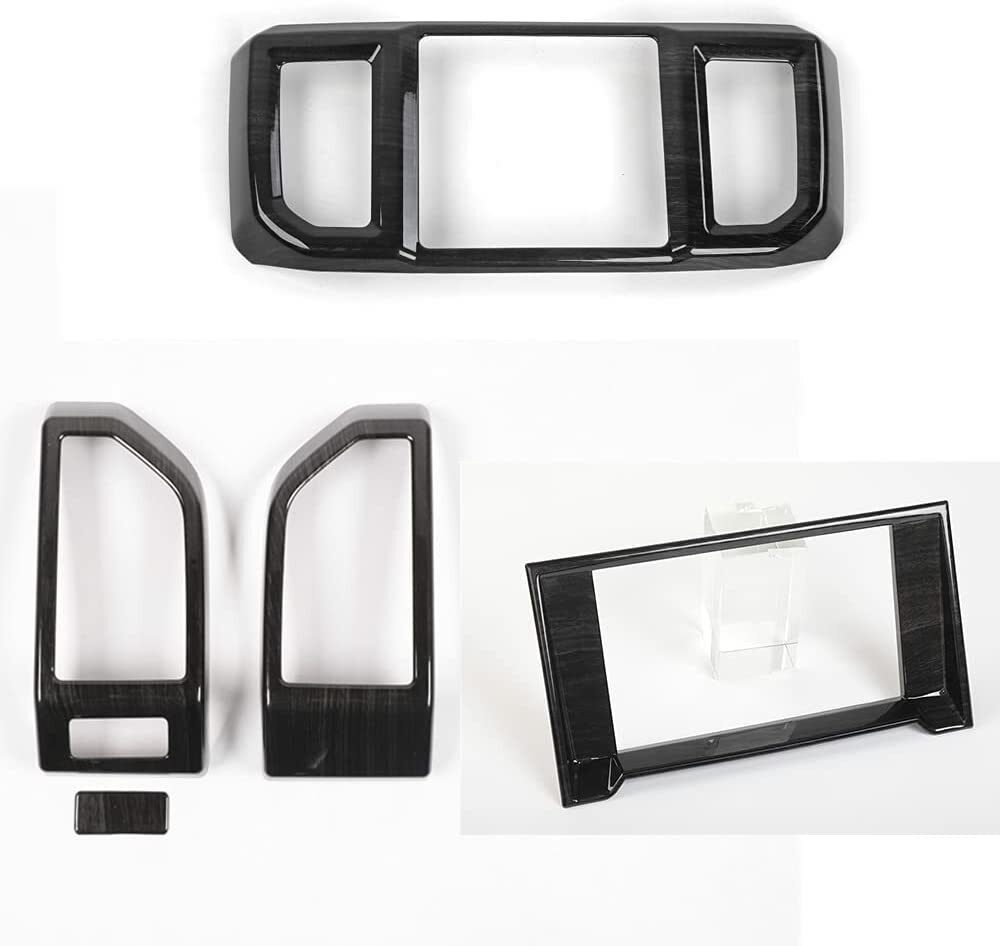Interior Decoration Cover Trim Accessories For Ford F150 2015+ Black Wood Grain