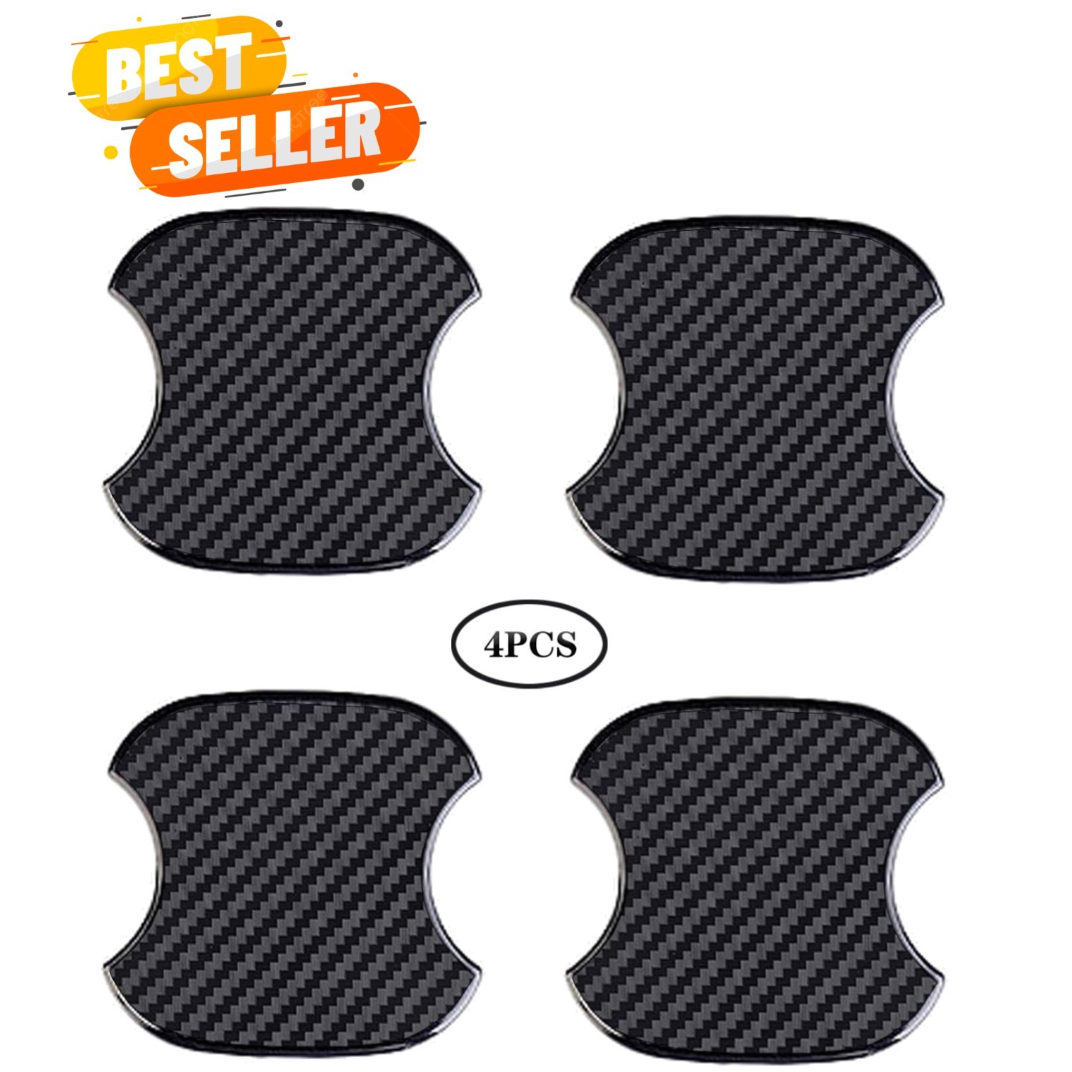 4Pcs Universal 3D Carbon Fiber Car Door Handle Paint Scratch Protector Sticke…