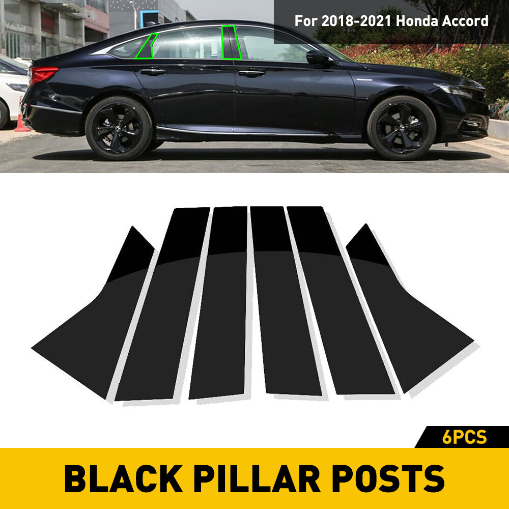 Fit For 2018-2021 Honda Accord Carbon Fiber Pillar Posts Door Window Trim 6pcs