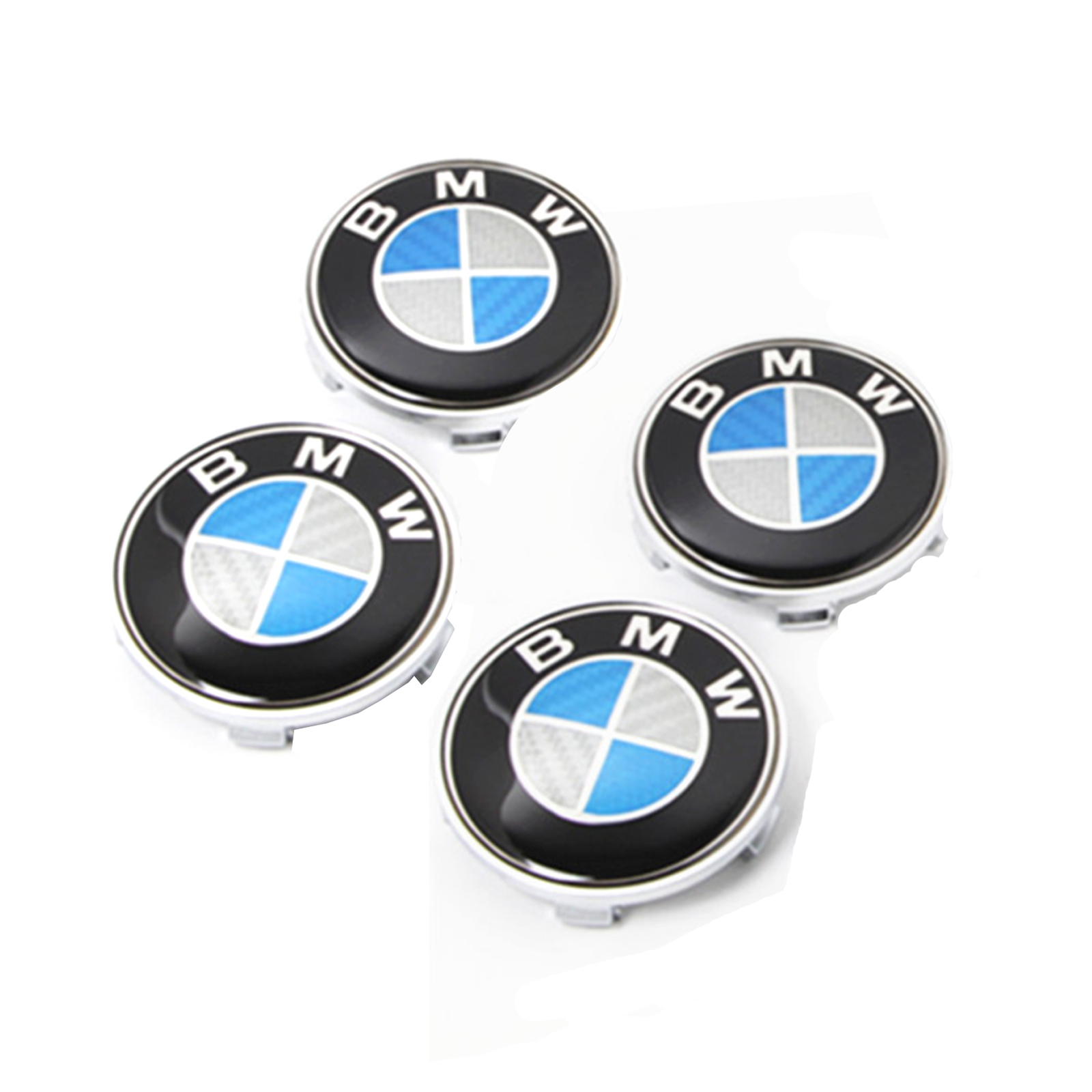 4Pcs Wheel Emblem Wheel Center Caps Badge 68mm For BMW Charcoal Fiber Blue White