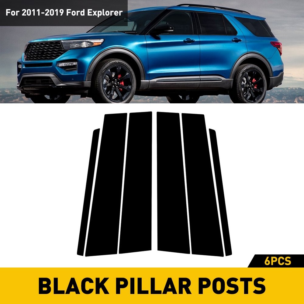6X Car Pillar Post Trim Decorative Cover For 2011-2019 Ford Explorer Accessories