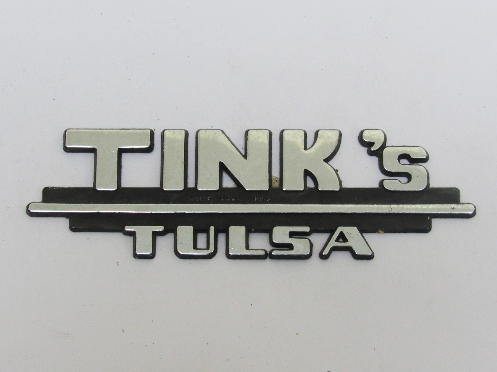 Vintage Tink’s MG-Plymouth Tulsa Oklahoma Metal Dealer Badge Emblem Tag Trunk OK