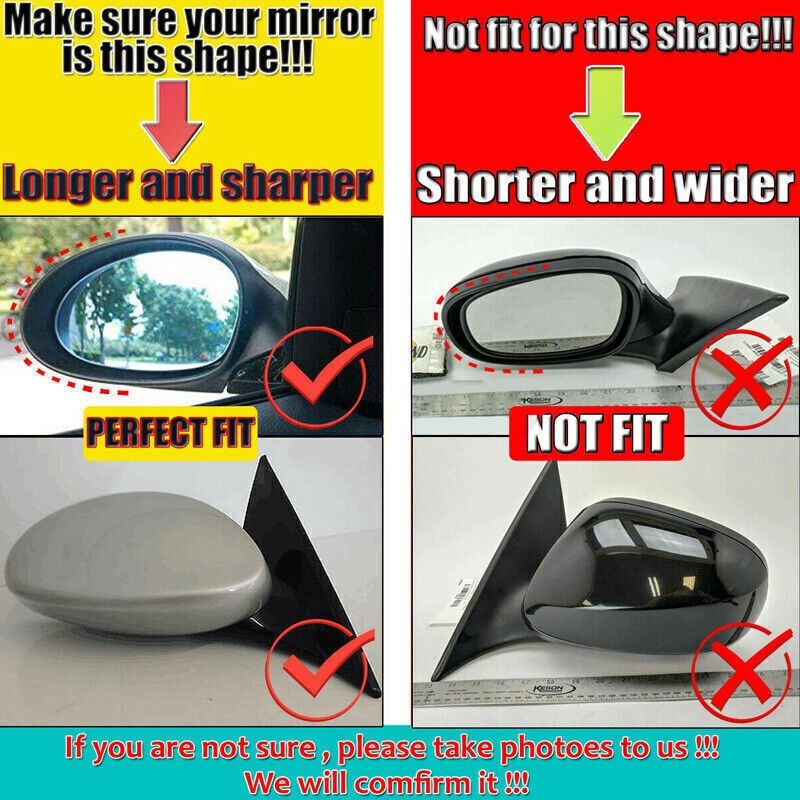 For 2005-2008 BMW E90 E91 328i 335i Pre-LCI Gloss Black Side Mirror Cover Cap US