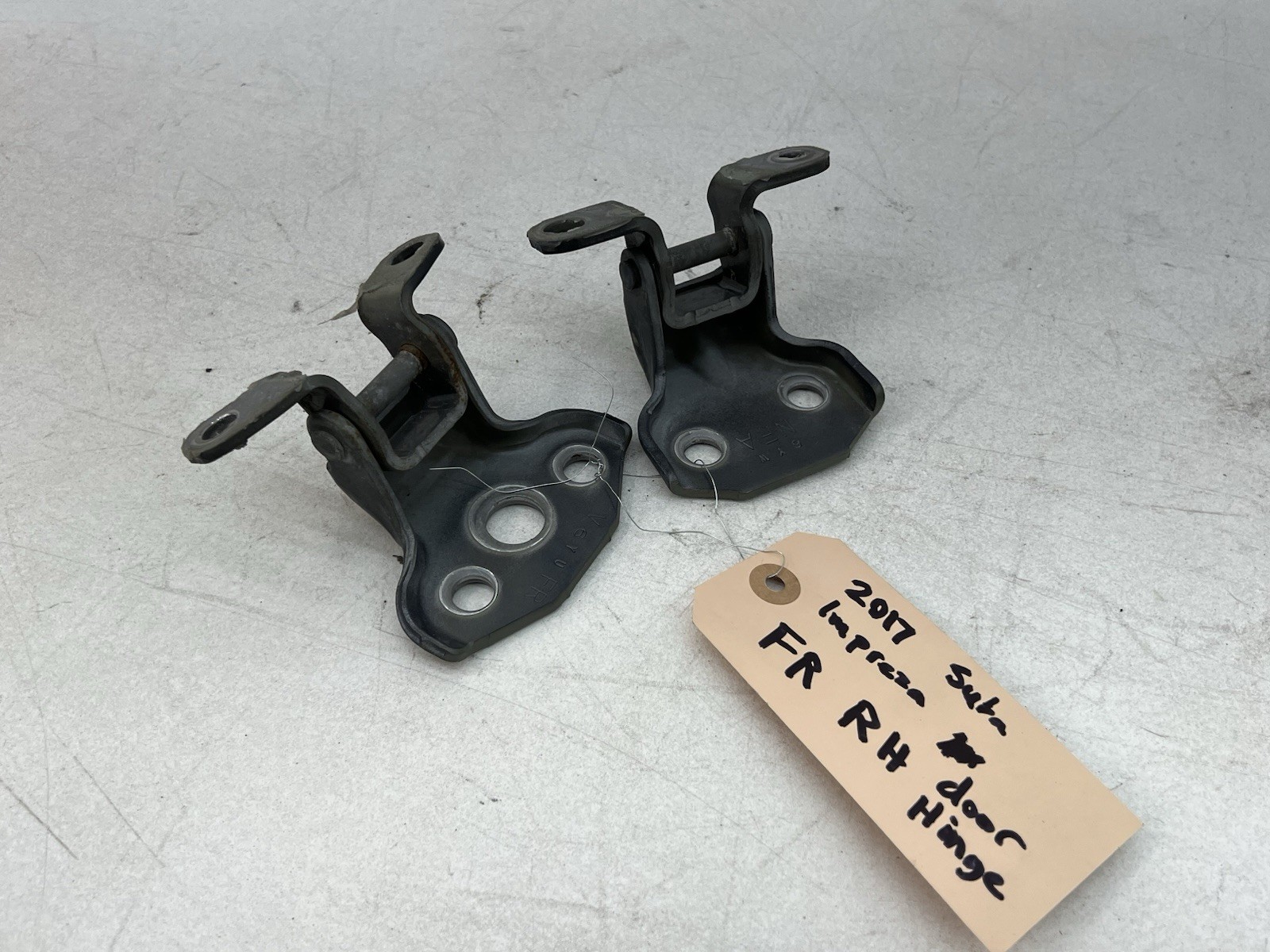 2017-2021 SUBARU IMPREZA FRONT RIGHT RH PASSENGER SIDE DOOR HINGE SUPPORT SET