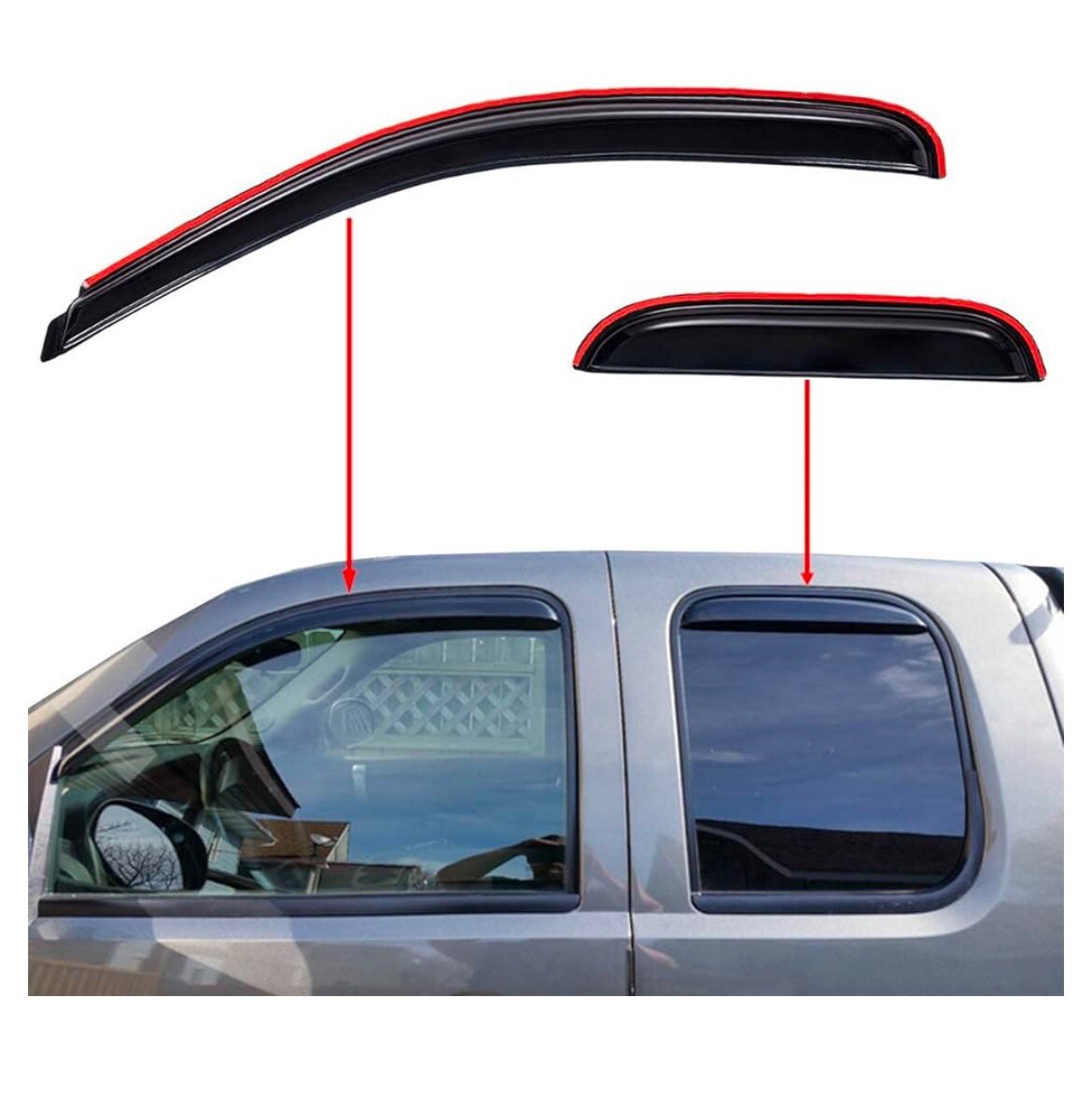 Lightronic WV94805 Outside-Mount Window Visors, Outside Mount, Dark Smoke – New!