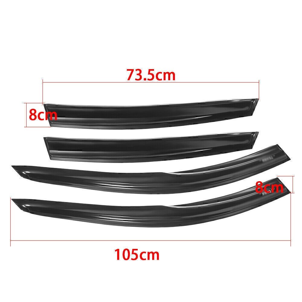 Window Visor For 2007-2012 Nissan Altima 3D Wavy JDM Mugen Style Vent Rain Guard