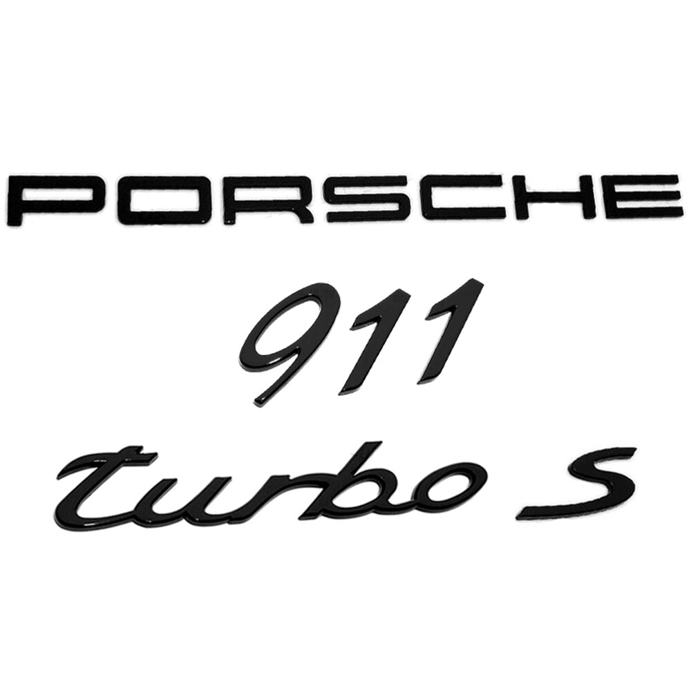 New Aftermarket Porsche 911 Turbo S Rear Badge – Matte Black
