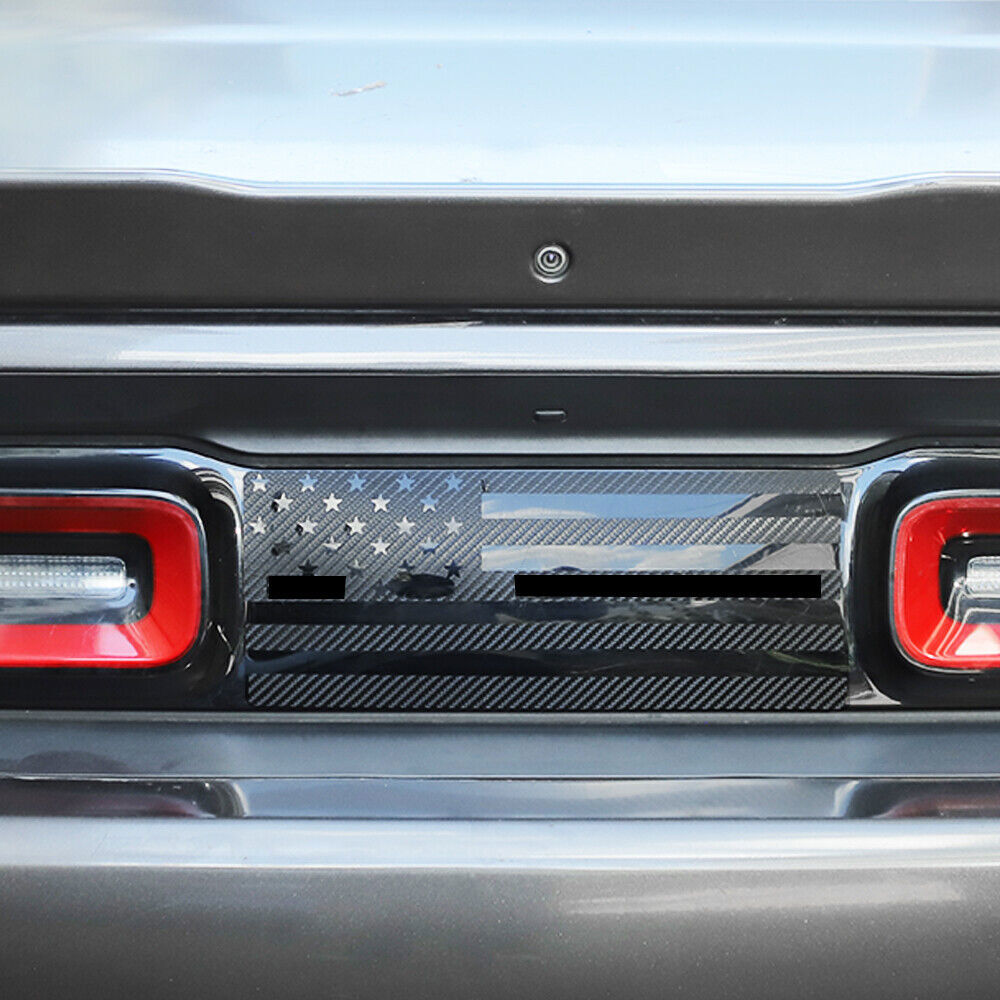 Carbon Fiber Rear Taillight Central Decor Sticker Decal For Dodge Challenger 15+
