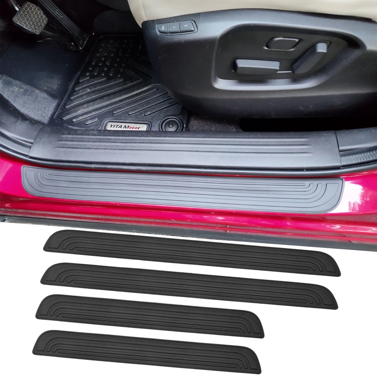 Self Adhesive Anti-Scratch Front & Rear Door Sill Protector Customized For Mazda