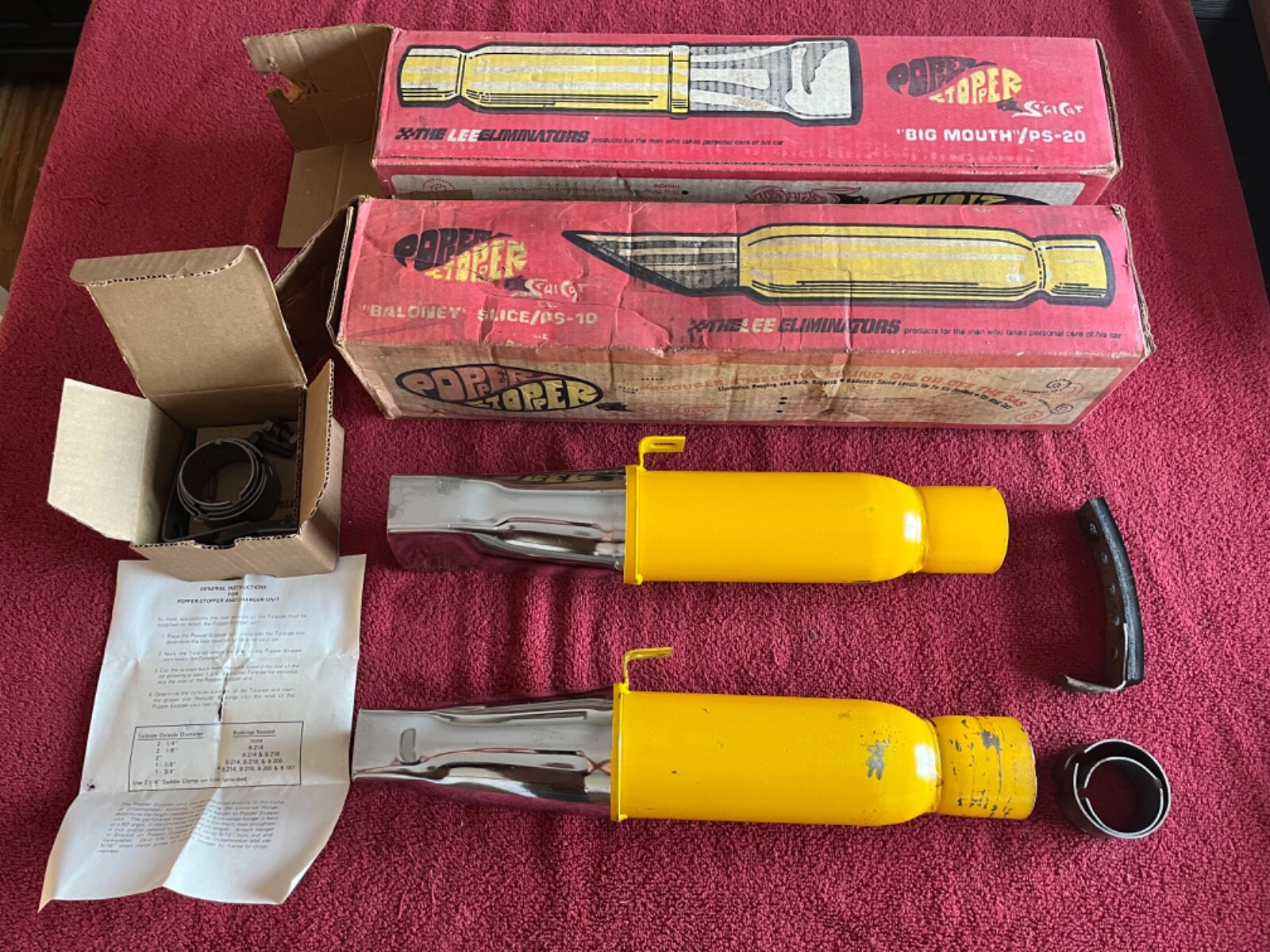 NOS 1969 1970 Vintage SCAT CAT Competition Mufflers PS-20 BIG MOUTH
