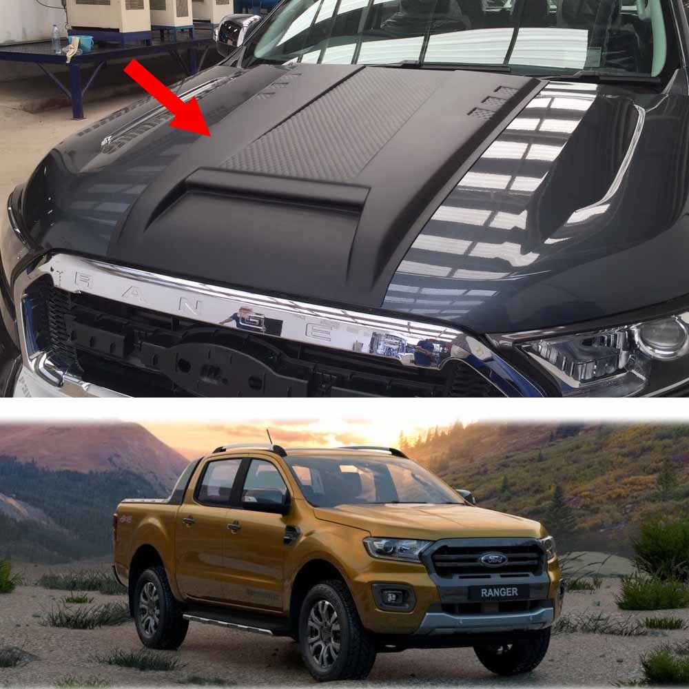 Matte Black Bonnet Hood Scoop Vent Cover V5 For Ford Ranger New Wildtrak 2018 19