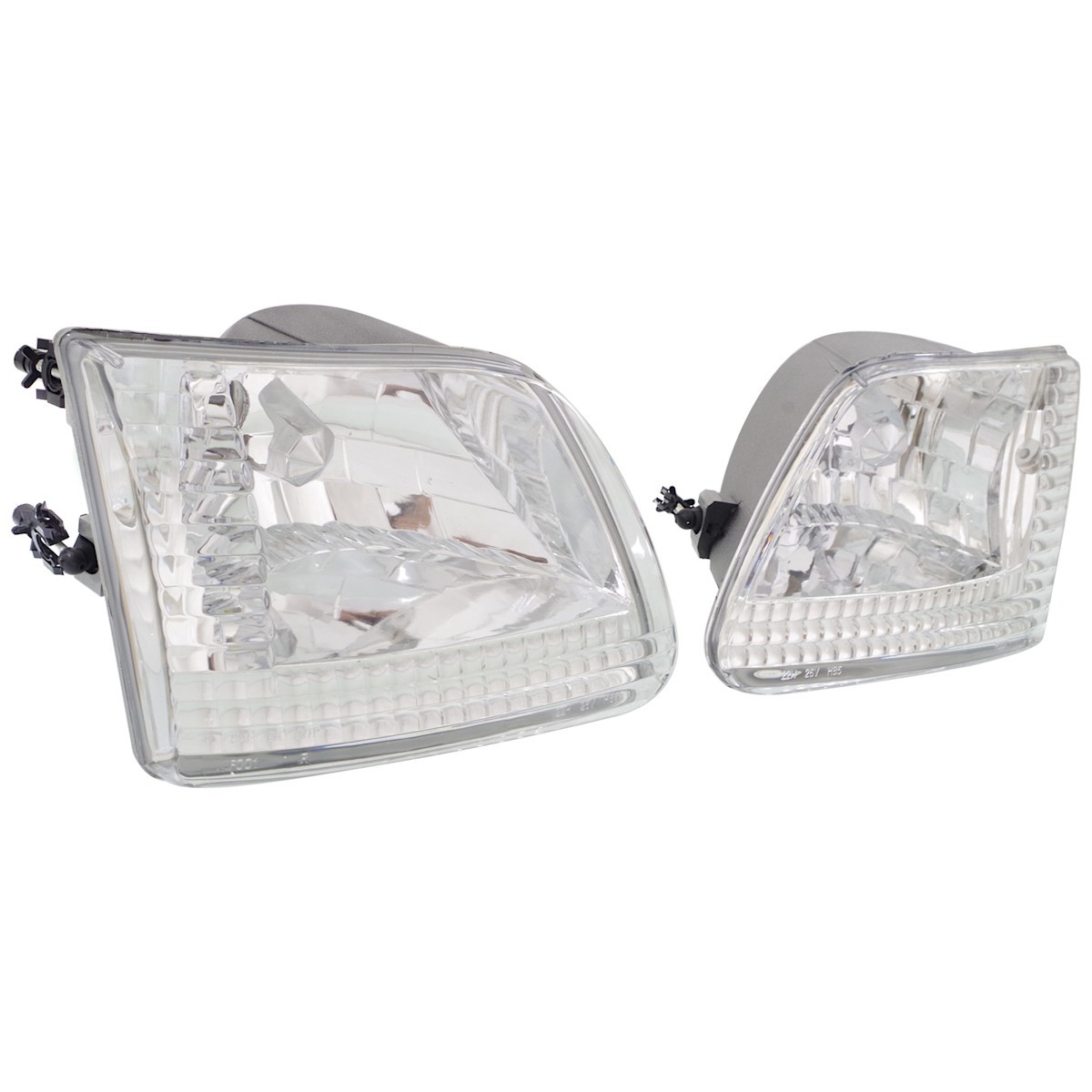 Headlamp Kit For 1999-2003 Ford F-150 LH RH Halogen Lens/Housing w/ Bumper Trims