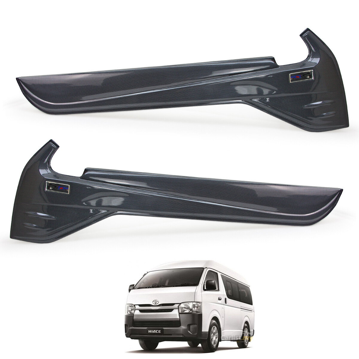 Line Window Sill Cover Front Trim Carbon Black For Toyota Hiace D4D 2005 2016