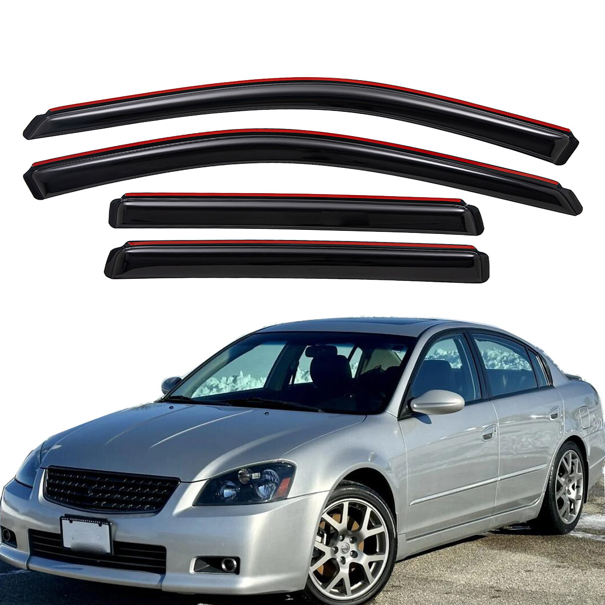 In-Channel Extra Durable Window Visors Rain Guards For 2002-2006 Nissan Altima