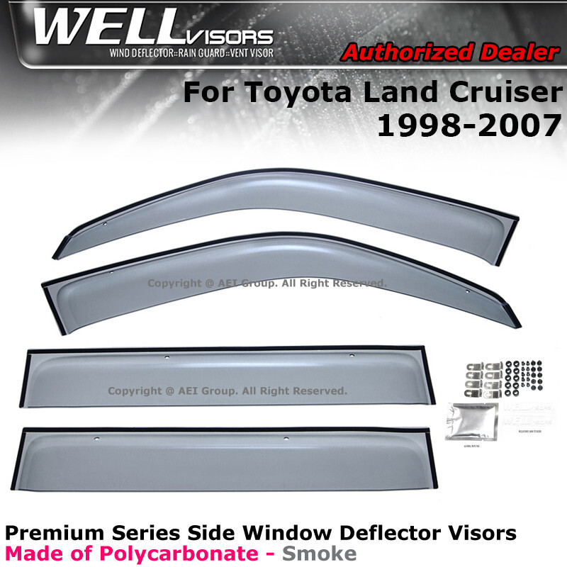 WELLvisors For Toyota Land Cruiser 98-07 Side Clip on Window Visors Clip-on