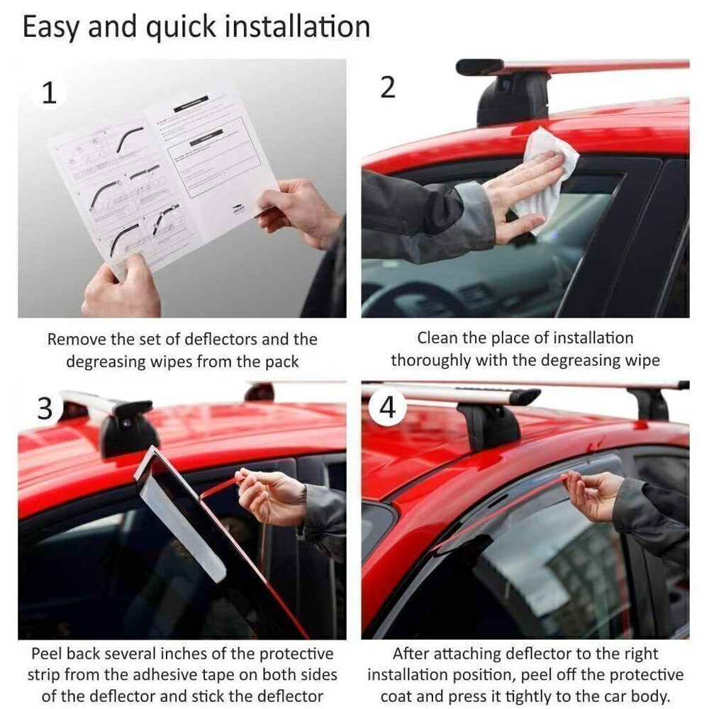 For 2012-2018 Ford Focus Sedan & Hatch JDM Window Visor Vent Shade Rain Guards
