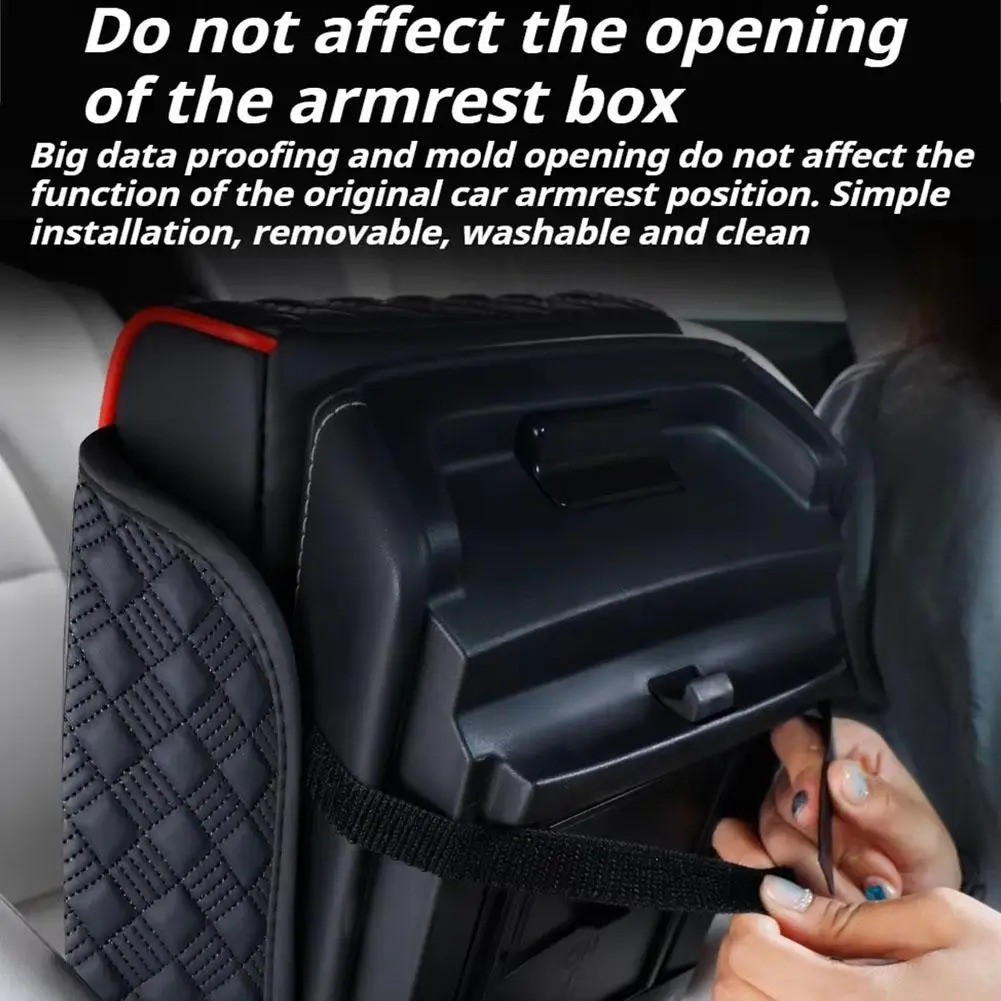 Car Armrest Cushion Center Console Cover with Cup Holder&Tissue Box&Phone Holder