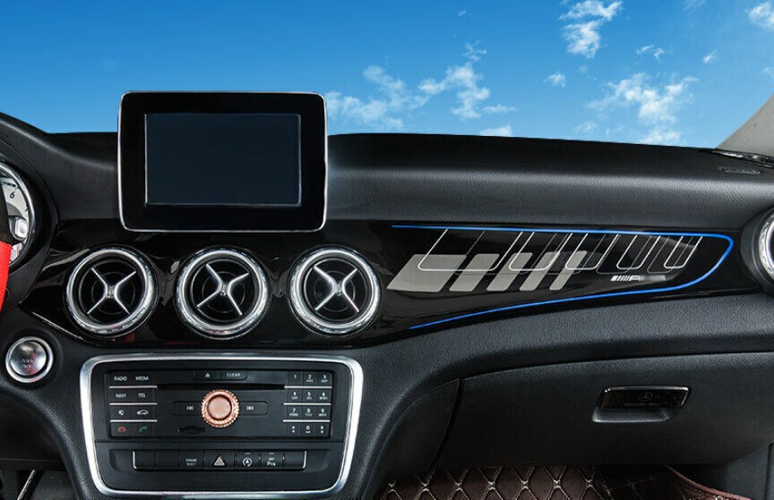 Middle Console Dashboard Panel Decor For Benz GLA CLA 2013-2019 ABS Gloss Black