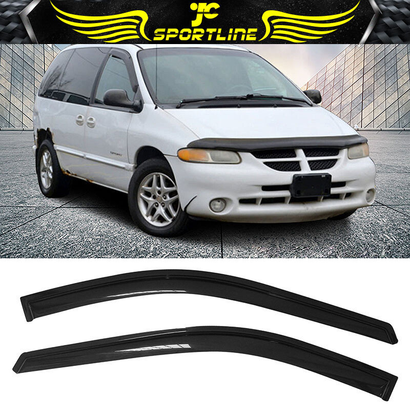 Fits 96-07 Chrysler Town & Country Caravan Slim Type Acrylic Window Visors 2Pc